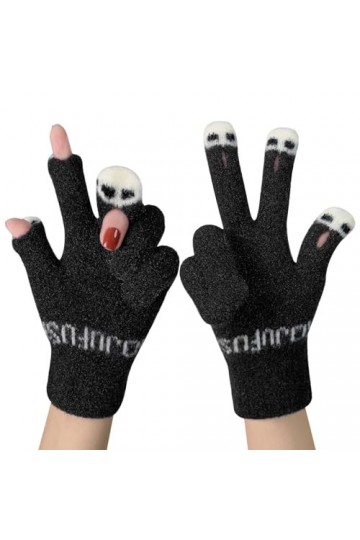 Gefomuofe Gants pour écran tactile pour femme - Gants chauds pour écran tactile - Gants dhiver - Gants en tricot épais - Gan