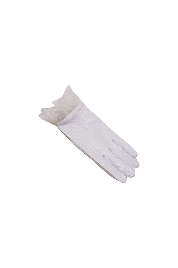 Gants en dentelle pour femme - Mitaines brodées - Mitaines courtes - Pour mariée - Mariée - Opéra - Fête - Mariage - Danse -