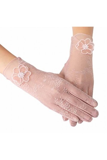 Gefomuofe Gants en dentelle pour femme - Mitaines de conduite sans doigts - Gants longs en tulle - Gants de conduite pour fêt
