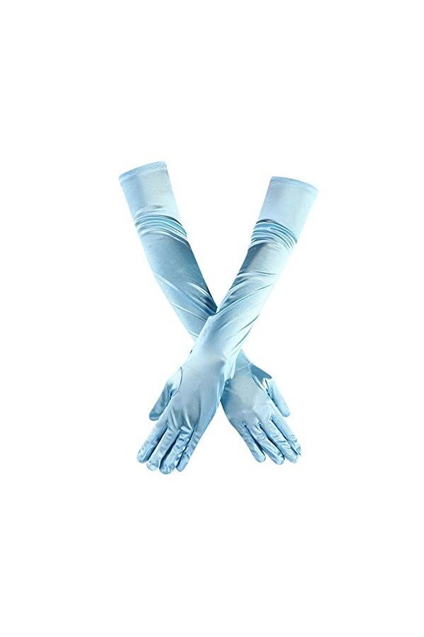 Gants en satin pour femme - Pour fête de mariage, bal de fin dannée, mariage, soirée - Gants longs pour homme