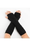 Gants mitaines convertibles pour femme - Chauffe-poignets en tricot solide - Mitaines longues