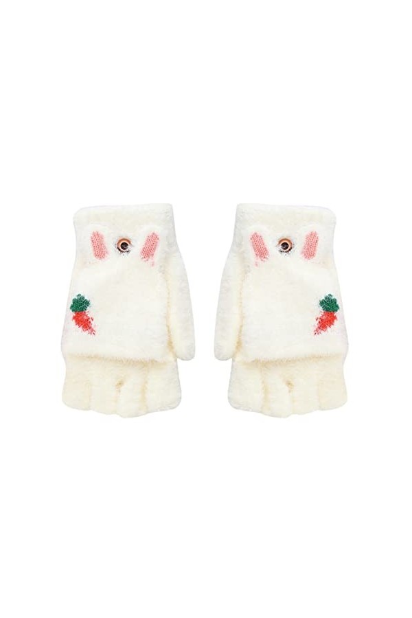 Gants dhiver chauds à rabat pour étudiants, mitaines en laine, isolation thermique, mitaines convertibles chaudes avec rabat