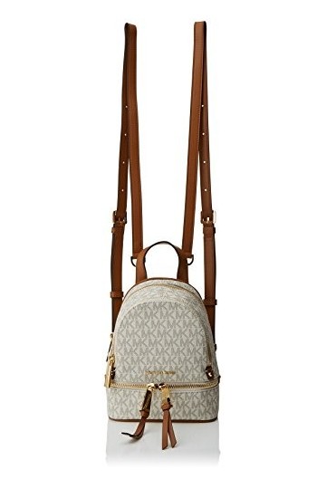 Michael Kors Rhea Zip, Sac à Dos Femme, Blanc Vanilla , 7x20x18 cm W x H x L 