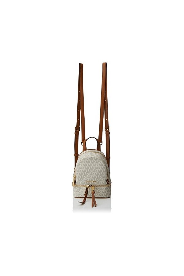 Michael Kors Rhea Zip, Sac à Dos Femme, Blanc Vanilla , 7x20x18 cm W x H x L 