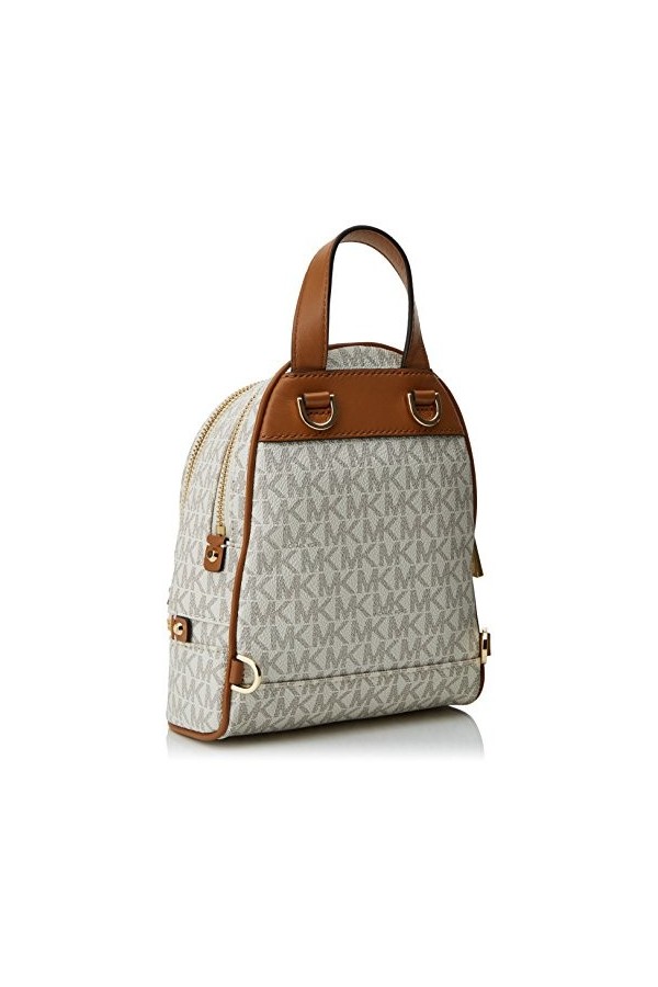 Michael Kors Rhea Zip, Sac à Dos Femme, Blanc Vanilla , 7x20x18 cm W x H x L 
