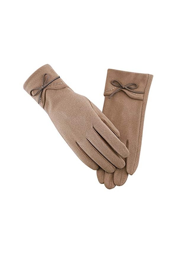 IQYU Porte-cigarette - Gants courts allemands en velours pour femme avec écran T-Touch pour index - Gants en dentelle - Sans 