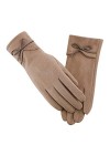 IQYU Porte-cigarette - Gants courts allemands en velours pour femme avec écran T-Touch pour index - Gants en dentelle - Sans 
