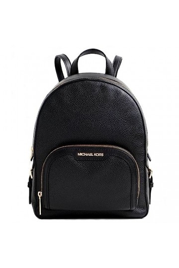 Michael Kors Jaycee Grand sac à dos en cuir avec 2 poches zippées, noir