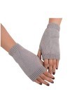 YANFJHV Gants dhiver tricotés sans doigts pour femmes douces, chaudes et chaudes, gris, taille unique