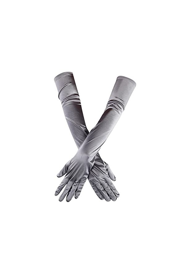 STKOOBQ Gants de danse longs en satin pour femme - Longueur du coude - Style années 1920