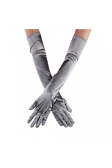 STKOOBQ Gants de danse longs en satin pour femme - Longueur du coude - Style années 1920