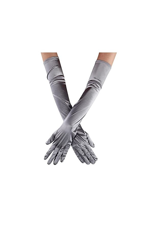 STKOOBQ Gants de danse longs en satin pour femme - Longueur du coude - Style années 1920