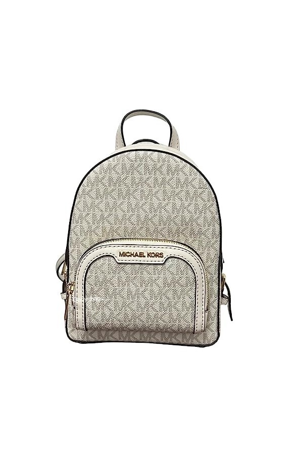 Michael Kors Jaycee – Mini sac à dos convertible MK Signature – Taille XS – Crème clair, crème clair, Contemporain