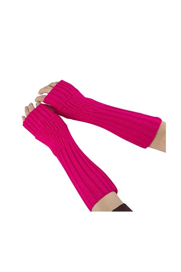 LOIJMK Mode tricoté doux manches gants dhiver femmes moufles chaudes bras mitaines mitaines mitaines pour femmes, Rose, tail