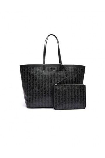 Lacoste Femme NF4345ZE Sac Cabas, Monogram Noir Gris, Taille Unique