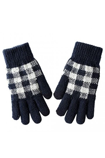 Moufles pour femme par temps froid - Gants dhiver chauds en tricot - Poignets élastiques - Gants dhiver pour homme - Gants 