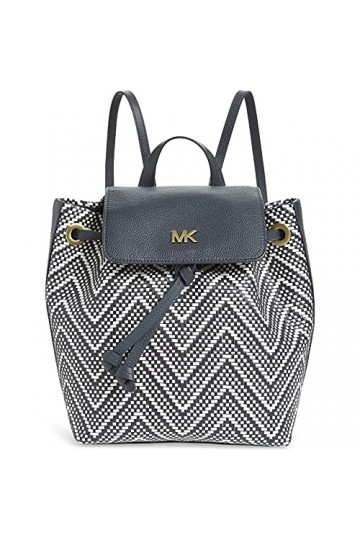 Michael Kors Sacs à dos Femme 30H8BX5B2U Flap Backpack Cuir Noir Blanc New