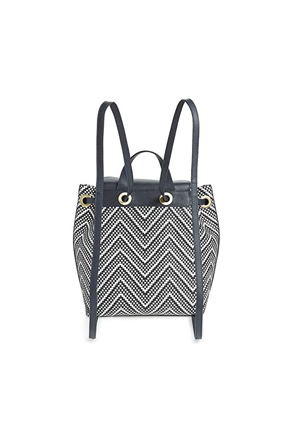 Michael Kors Sacs à dos Femme 30H8BX5B2U Flap Backpack Cuir Noir Blanc New