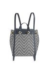 Michael Kors Sacs à dos Femme 30H8BX5B2U Flap Backpack Cuir Noir Blanc New