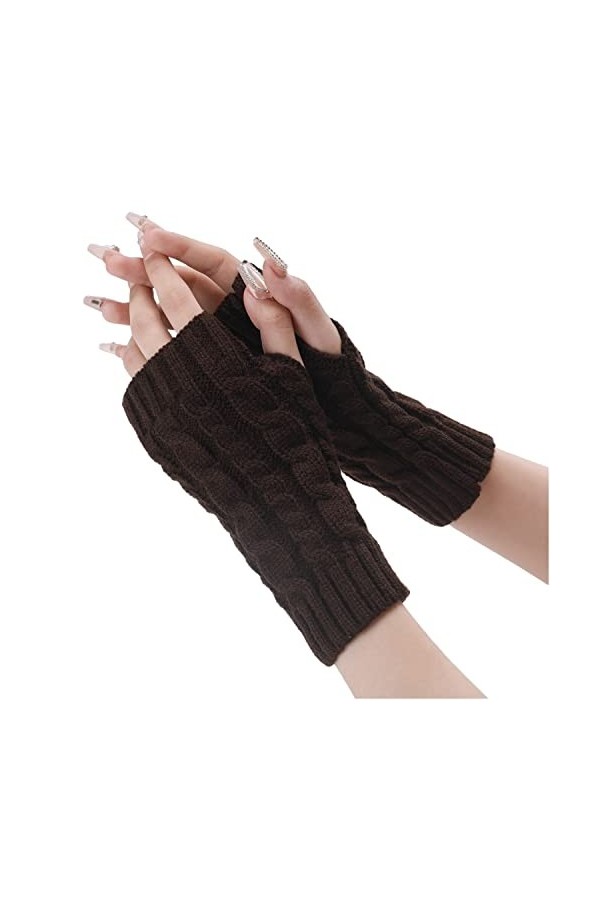 LAEMILIA Mitaine Femme Gant sans Doigt Moufle Mitaine Chaude Mitaines Femme Hiver Polaire Gants Tricoté Termique Mitenne Chau