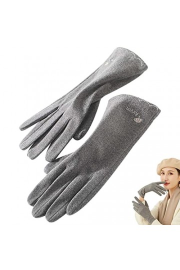 A/V Gants dhiver pour écran tactile pour femme, gants confortables doublés et antidérapants, gants dhiver pour écran tactil
