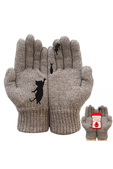 BAOK Gants dhiver tricotés | Gants Chauds épais et Confortables pour Hommes et Femmes – Moufles élastiques Douces et Tendanc