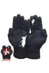 BAOK Gants dhiver tricotés | Gants Chauds épais et Confortables pour Hommes et Femmes – Moufles élastiques Douces et Tendanc