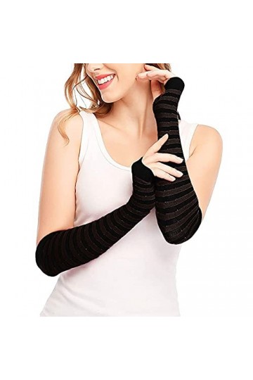 Gants sans doigts pour poignet, accessoires de cosplay, bras, hiver, chauds, moufles en tricot doux et chaud