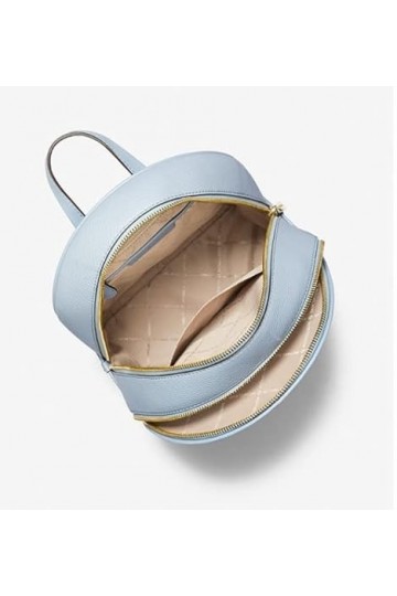 Michael Kors Kenly Adina Sac à dos en cuir grainé Taille M, bleu pâle, Sac à dos