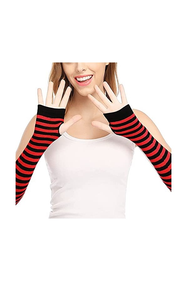 Gants sans doigts pour poignet, accessoires de cosplay, bras, hiver, chauds, moufles en tricot doux et chaud