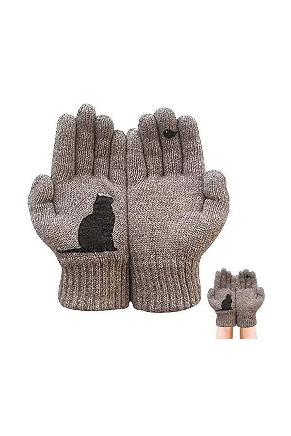 Peegsan Gants Chat Oiseau - Gants dimpression doiseau Chat Moufle Mignonne - Gants dimpression doiseau Chat Mignon Rose m