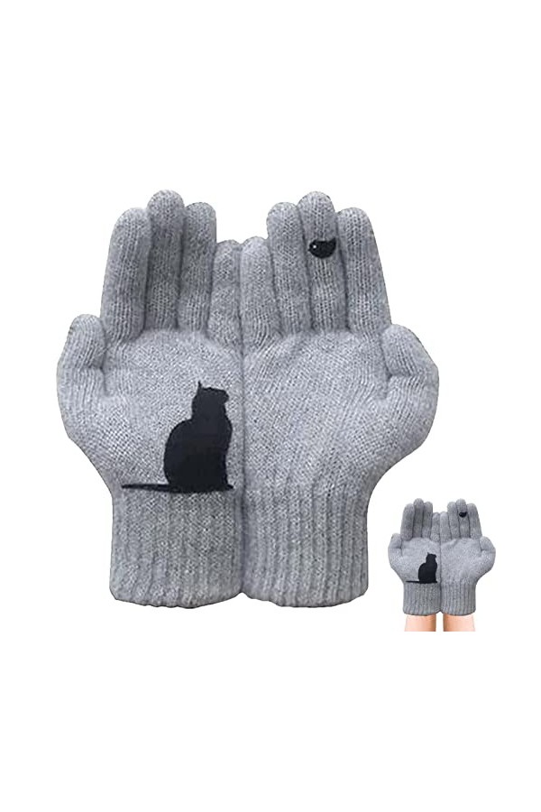 Peegsan Gants Chat Oiseau - Gants dimpression doiseau Chat Moufle Mignonne - Gants dimpression doiseau Chat Mignon Rose m