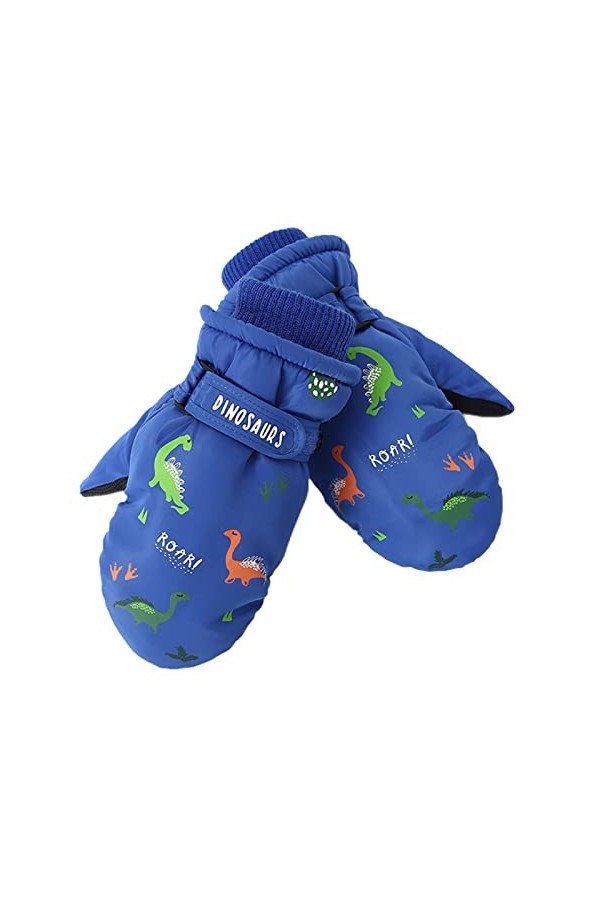 Gants de ski dhiver pour enfants - Gants chauds et mignons imprimés - Gants déquitation pour enfants - Gants coupe-vent - G
