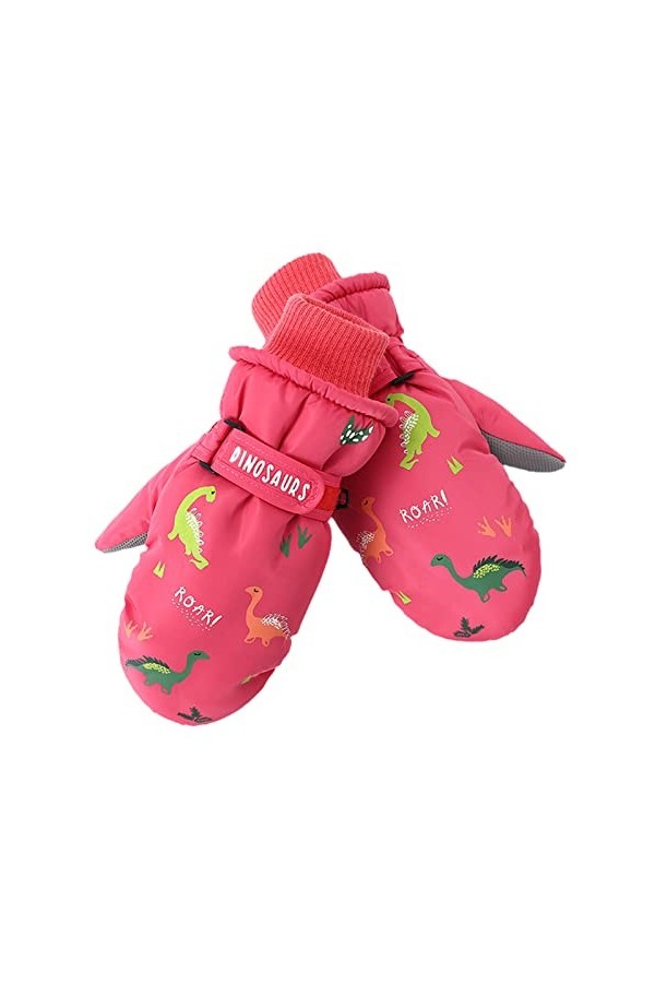 Gants de ski dhiver pour enfants - Gants chauds et mignons imprimés - Gants déquitation pour enfants - Gants coupe-vent - G