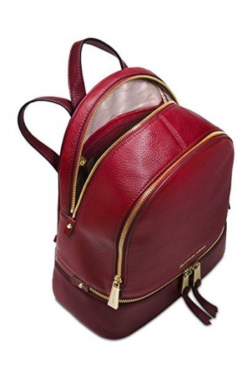 Michael Kors Rhea Zip, Sacs portés dos femme, Rouge Maroon , 14x30x26 cm W x H L 