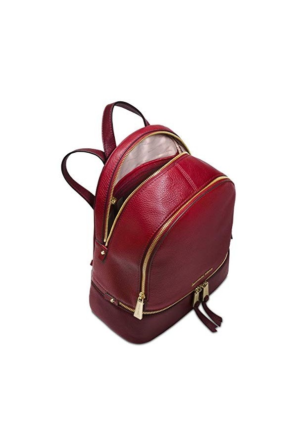 Michael Kors Rhea Zip, Sacs portés dos femme, Rouge Maroon , 14x30x26 cm W x H L 