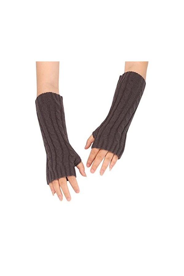Gants tendance en peluche tricotée pour femme - Coupe-vent - Chaud et épais - Moufles pour femme - Chauffées par temps froid