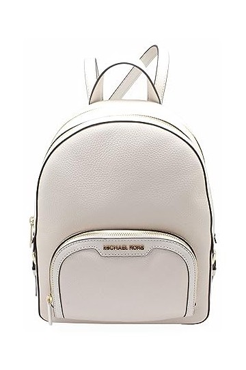 Michael Kors Jaycee Sac à dos en cuir grainé Crème clair Taille M, crème clair, Medium, Sac à dos