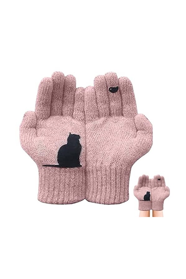 BAOK Gants en Coton Cat Fan,Gants dimpression dChat Moufle Mignonne | Gants Chauds pour Femmes par Temps Froid, Gants impri