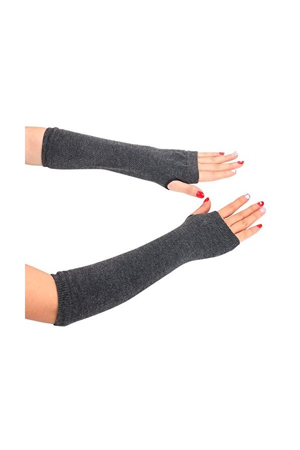 Mitaines demi-doigts pour femme - Gants thermiques flexibles - Protection contre le froid - Écran tactile - Gants tricotés - 