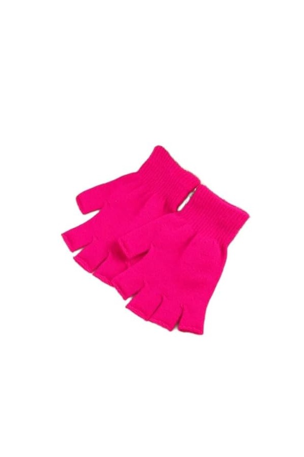 Gants mitaines pour femmes par temps froid, mitaines en crochet dhiver chaudes, unisexes, mitaines pour adultes, rose vif, t