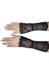 Femmes Mariée Gants Courts Discothèque Creux Voir À Travers des Gants en Résille Pole Dance Gants sans Doigts Floral Maille M