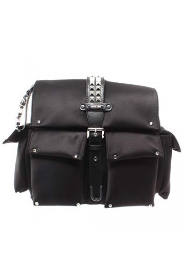 Michael Kors Sac à dos moyen modèle Olivia en tissu satiné noir