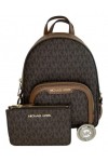 Michael Kors Jaycee Sac à dos convertible XS avec poche zippée et crochet pour porte-monnaie SM TZ, Signature Mk Brown, Large
