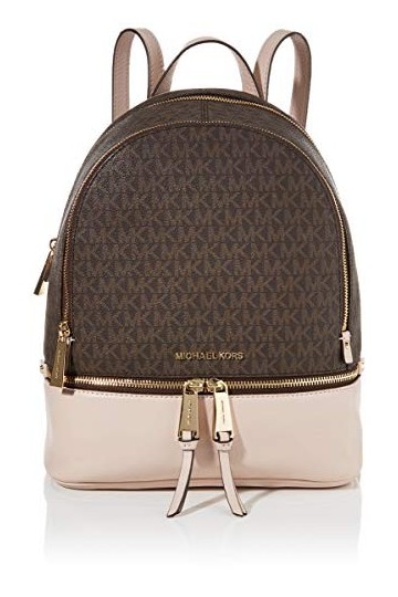 Michael Kors Rhea Zip, Sac À Dos MD Femme, BRN/SFTPINK, Medium