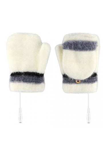 Gants dhiver pour femme avec port USB et poche, beige, taille unique