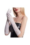 Gants en dentelle pour femme - Protection solaire - Brodés - Mitaines courtes - Pour mariée - Pour fête de mariage - Pour fêt