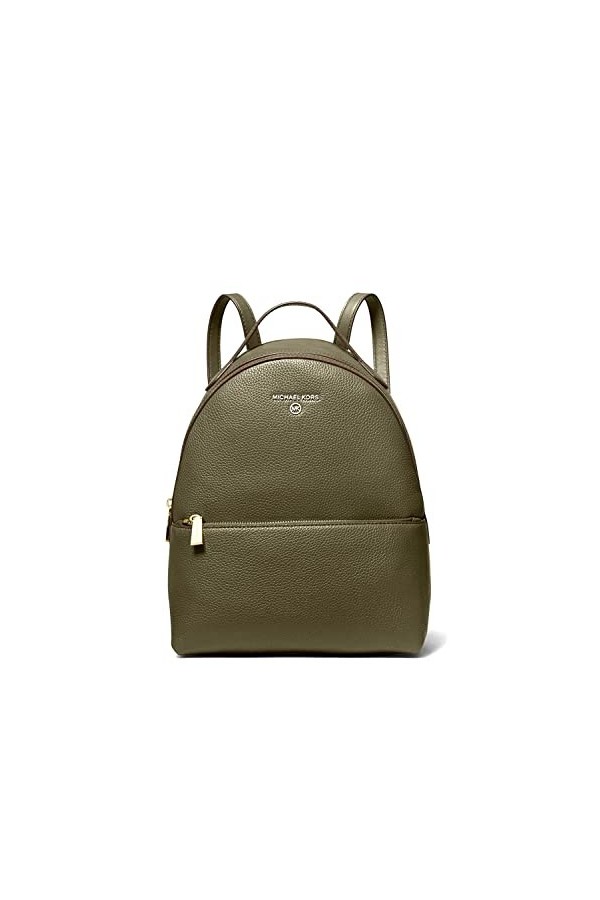 MICHAEL Michael Kors Valerie Sac à dos en cuir grainé pour femme Vert olive Taille M, vert olive, Medium, Sac à dos