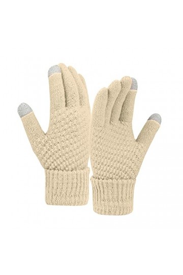 TDEOK Gants dhiver chauds en laine pour femme, couleur unie, polaire, tricotés, résistants au froid, manchons pour femme, no
