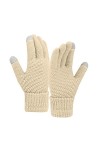 TDEOK Gants dhiver chauds en laine pour femme, couleur unie, polaire, tricotés, résistants au froid, manchons pour femme, no